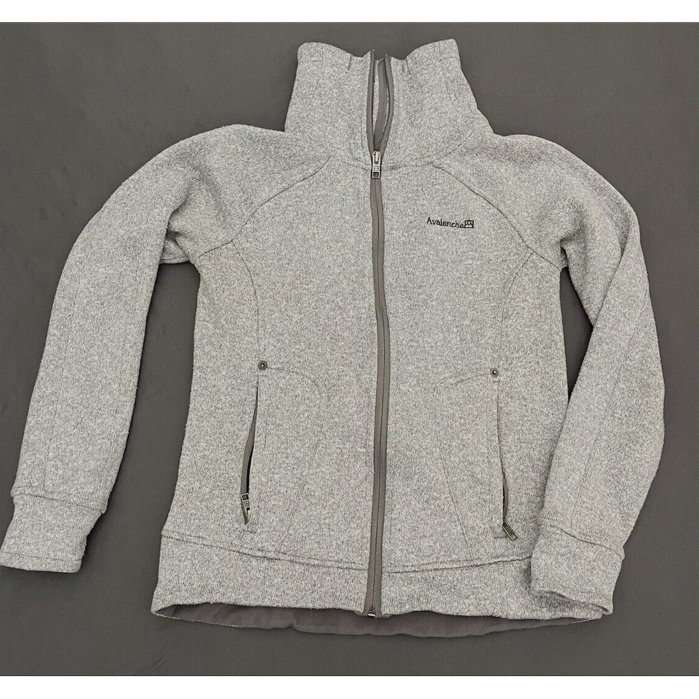 Avalanche Outdoor Women's Size Small Sweater Jacket Light Gray High Collar - Picture 2 of 10